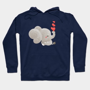 Elephant with Valentine Mood Hoodie